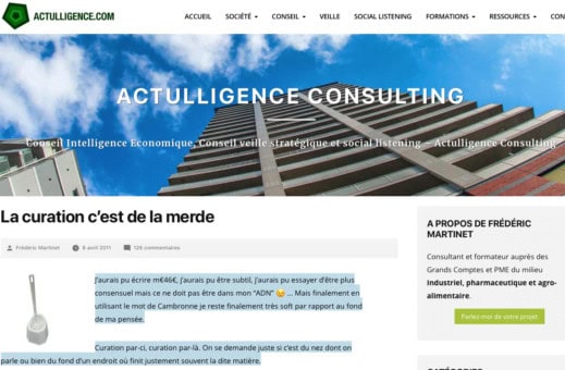 Frédéric Martinet donne le fouet à la curation (curetage ?)