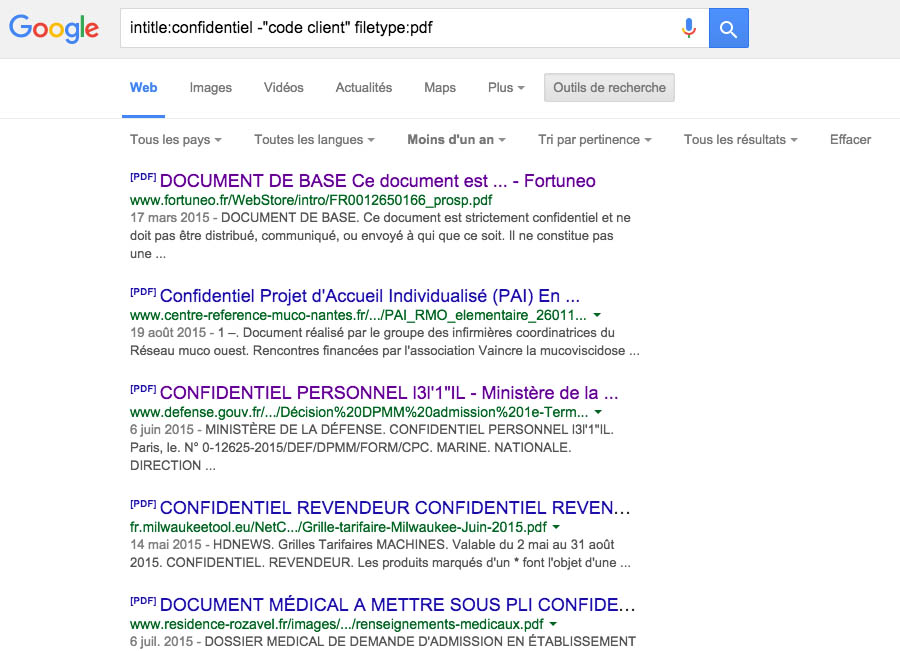 recherche google