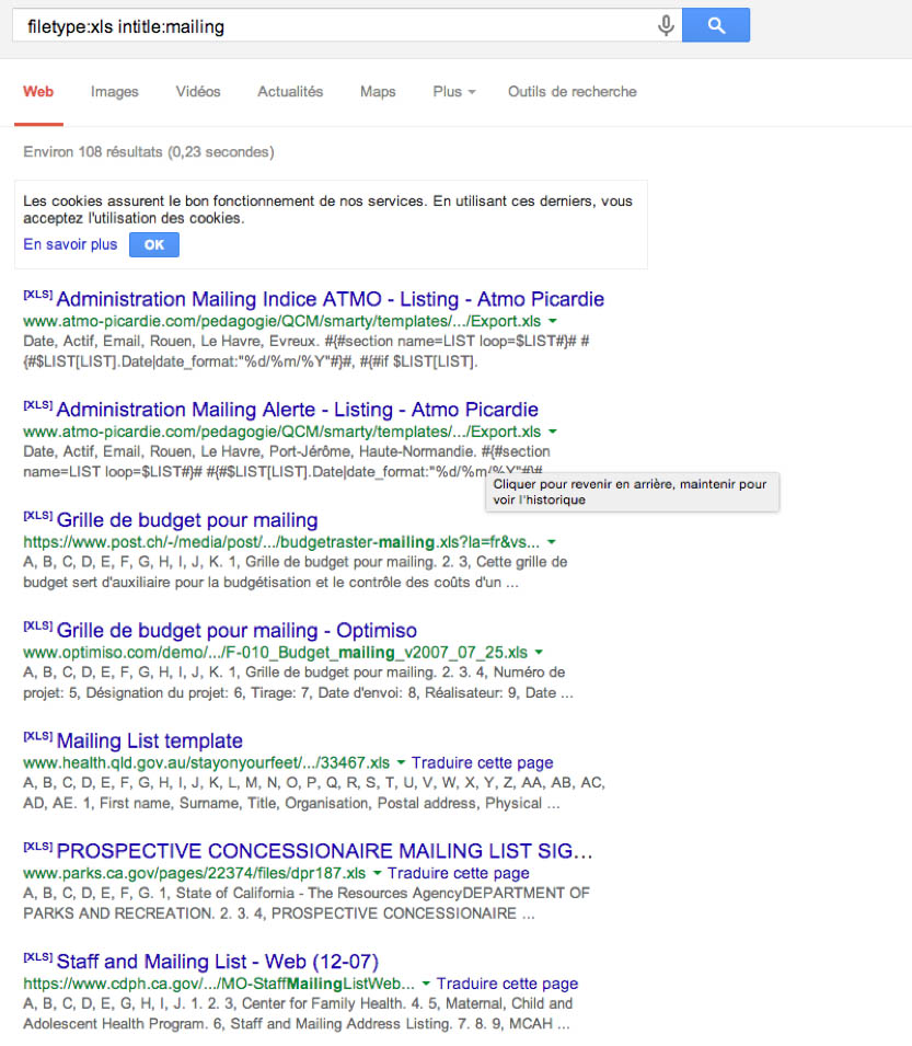 recherche google