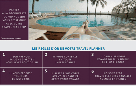 web to store exemple : les travel planners