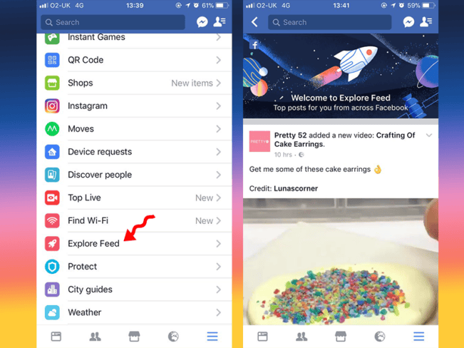 Facebook a introduit le "Explore Feed"