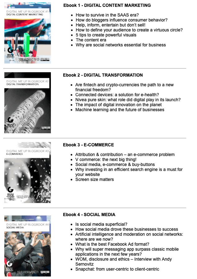 4 of our 6 free digital strategy ebooks
