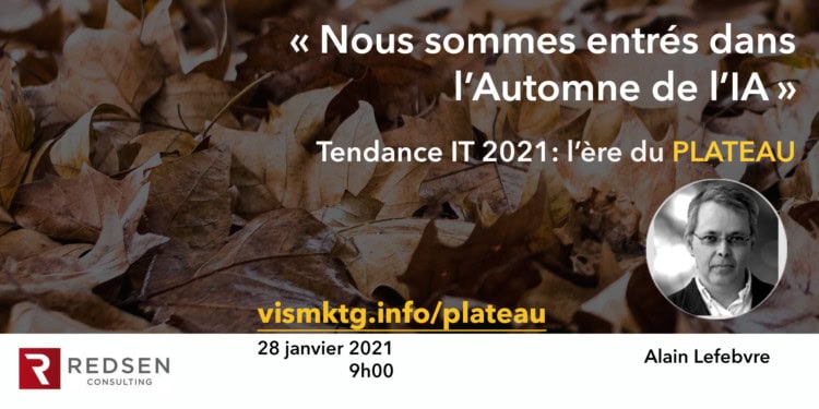 Alain Lefebvre animera un webinaire sur les tendances de l'IT en 2021. Au coeur de ses prévisions, l'IA, qui semble-t-il est entrée dans un nouvel Automne