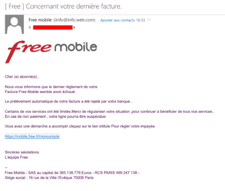 Exemple de phishing : Des solutions techniques existent contre le phishing mais il convient également de rester vigilant et de savoir identifier les mails frauduleux